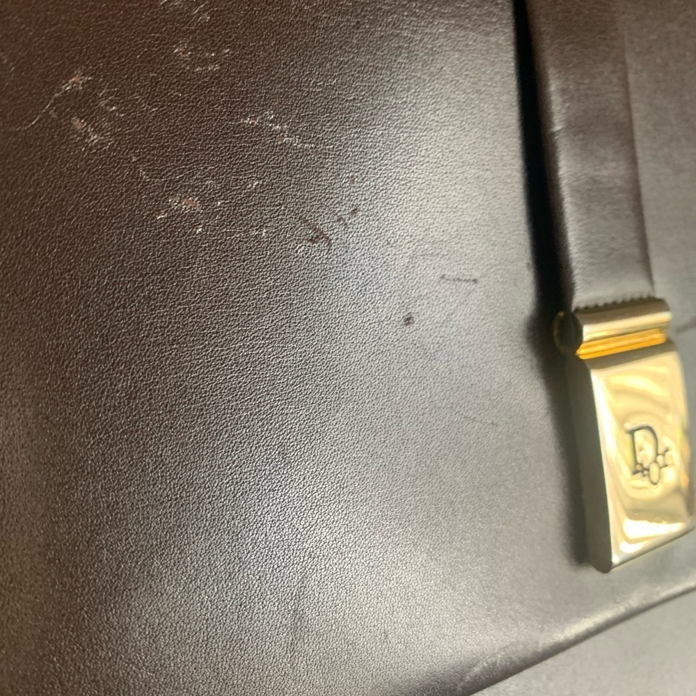 Dior leather shoulder bag brown and gold - Picture 3 of 13